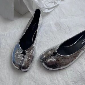 Maison Martin Margiela Silver Tabi Flats